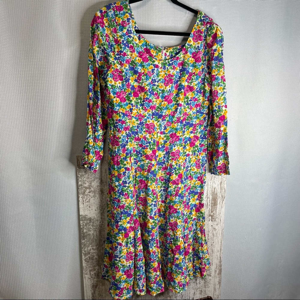 VINTAGE Jackie Bernard floral dress Size 12